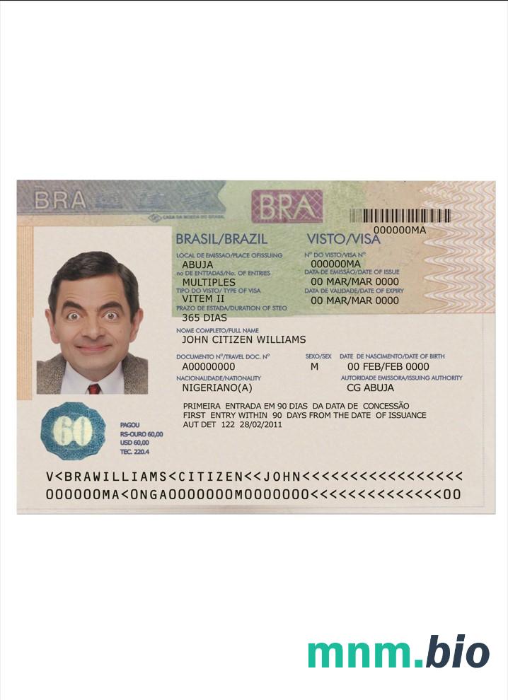 Wiza do Brazylii w pełni edytowalna PSD
